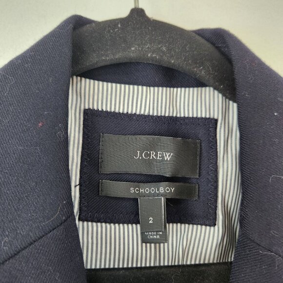 J. Crew Schoolboy Blazer Jacket Navy Blue Wool Blend Preppy Academia Women's 2 - Picture 5 of 6